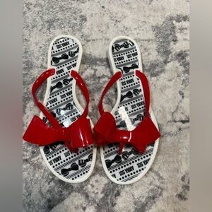 Anna Sui Red Bow Sandals